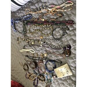Vintage Boho ESTATE Lot Of 1970's & 80's Bracelets/Necklaces  RESALE 39 Pieces